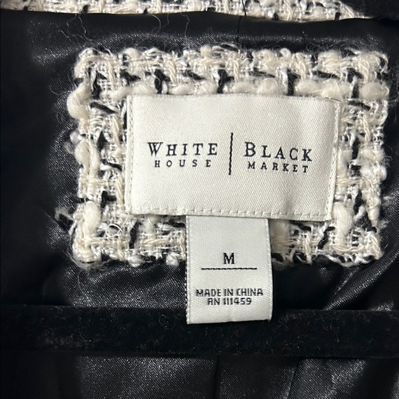 White House Black Market. Size M black and white tweed jacket - Picture 2 of 4